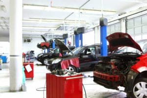 view of the cars for repairing